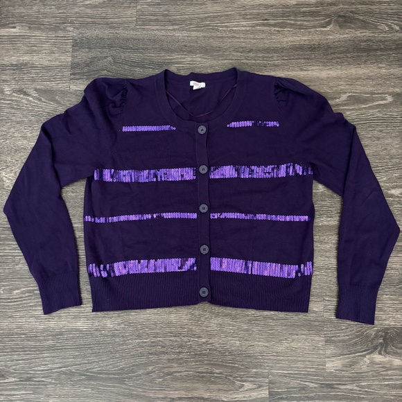 Purple Sequins Cardigan - Picture 1 of 3